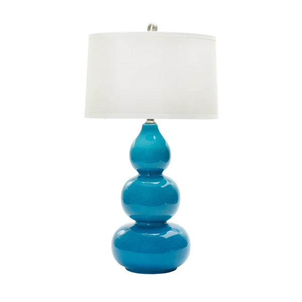 28-inch Turquoise Crackle Ceramic Table Lamp