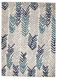 Contemporary Floral Ivory/Navy/Grey/Gray/Teal Area Rugs