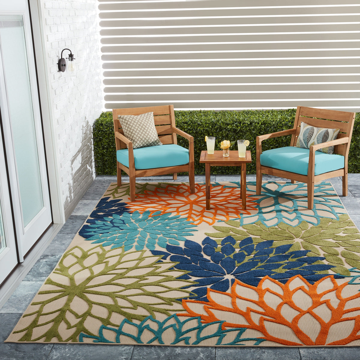 Outdoor hot sale rugs multicolor