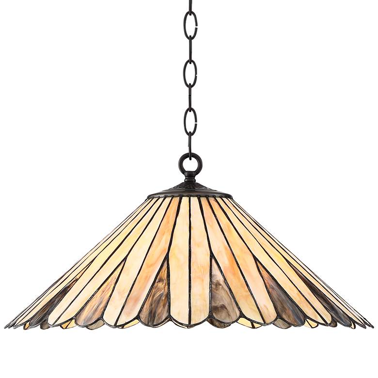 Tiffany style plug deals in swag lamp