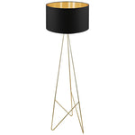 Eglo Camporale Gold and Black Tripod Metal Floor Lamp