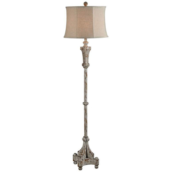 Jack Distressed Light Gray Traditional Floor Lamp