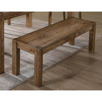 Bryant Solid Wood Dining Bench, Rustic Brown