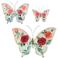 Butterfly 18"W White Pink Capiz Shell Wall Decor Set of 3