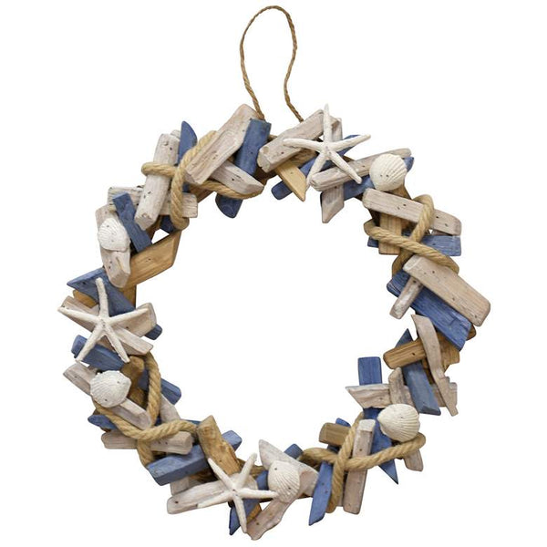 Hand Assembled Wooden Wreath Hanging 14in