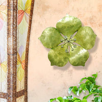 Eangee Flower 11" High Green Capiz Shell Wall Decor