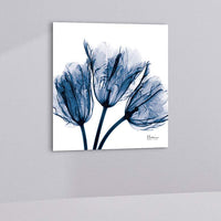 Blue Tulip X-Ray 24" Square Printed Glass Graphic Wall Art
