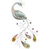 Eangee Peacock with Jeweled Tail 20" High Metal Wall Decor