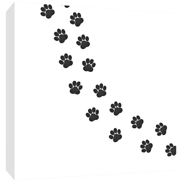 Trail of Paw Prints 16" Square Canvas Wall Art
