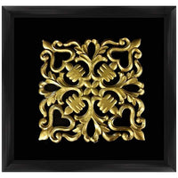 Gold Leafed Crest 16" Square Framed Wall Art
