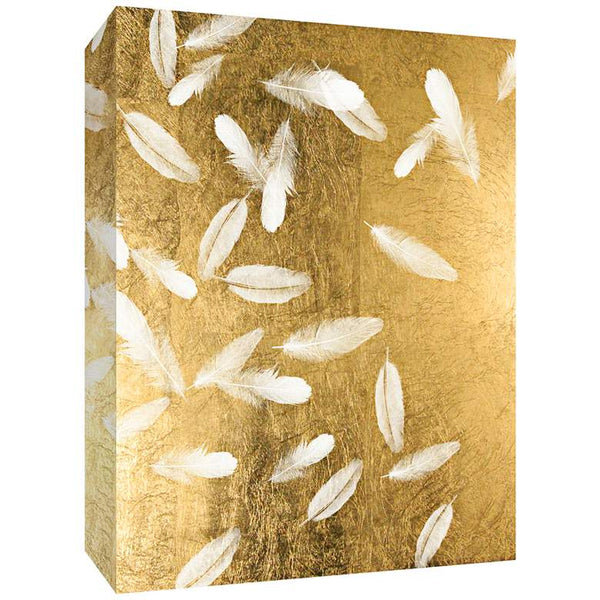 Feathers in Gold 20" High Canvas Wall Art