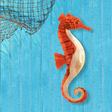 Eangee Seahorse 16"H Red and Pearl Capiz Shell Wall Decor