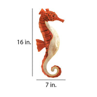 Eangee Seahorse 16"H Red and Pearl Capiz Shell Wall Decor