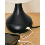 14.13" Metal Table Lamp Droplet Base with USB Charging Port - N/A