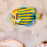 Eangee Striped Angelfish 9"W Coastal Capiz Shell Wall Decor