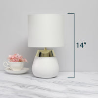 14" Two Toned Metallic Beside 4 Setting Touch Table Lamp