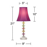 Bohemian Orchid Stacked Glass Table Lamp Set of 2