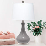 Lalia Home Gray Ceramic Droplet Table Lamp