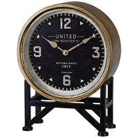Uttermost Shyam Vintage Brass 16" High Table Clock