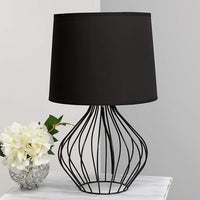 Simple Designs 19 3/4"H Black Metal Accent Table Lamp with Black Shade