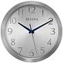 Bulova Winston Silver Metal 9 3/4" Round Wall Clock