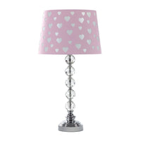 22 In. Ariel Heart Crystal Orb Pink Table Lamp