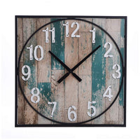 Square Framed Take Time Wall Clock with Metal Detail - Weathered Matte