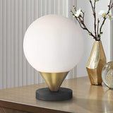 Alluria Coal and Gold Glass Globe Modern LED Table Lamp