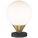 Alluria Coal and Gold Glass Globe Modern LED Table Lamp