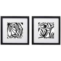 Leafy Silhouette 14" Square Wall Arts Set of 2