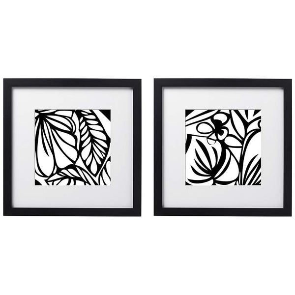 Leafy Silhouette 14" Square Wall Arts Set of 2