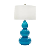 28-inch Turquoise Crackle Ceramic Table Lamp