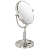 Satin Nickel Cordless 7" Wide LED Lighted Vanity Mirror