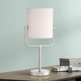 Tina Brushed Nickel Finish and White Shade Modern Accent Table Lamp