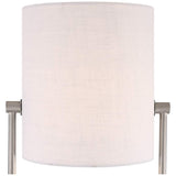 Tina Brushed Nickel Finish and White Shade Modern Accent Table Lamp