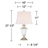 Courtney Polished Nickel and Crystal Traditional Table Lamp