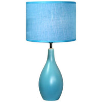 Loma Blue 19"H Oval Bowling Pin Ceramic Accent Table Lamp