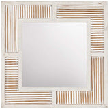 Newport White Washed Light Brown 25 1/4" Square Wall Mirror