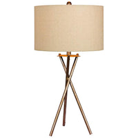Breslen Rusted Silver Tripod Metal Table Lamp