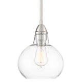 Zoe 8" Wide Brushed Nickel and Clear Glass Mini Pendant