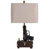 Crestview Collection Lock and Load Bronze and Brown Resin Table Lamp