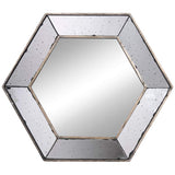 Herrick Silver 20 1/2" Hexagon Framed Wall Mirror