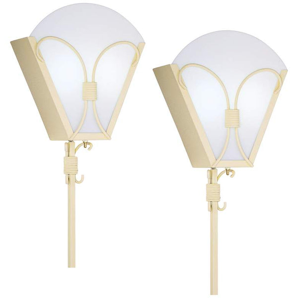 Bow-Tie 12" High Deco Luxe Gold Lace Plug-in Wall Lights Set of 2
