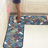 Floor Mat Set Non-slip Washable,Indoor Doormats Area Rugs for Kitchen Bedroom Bathroom Carpet (15.7×23.6 inch +15.7×47.2 inch, New-Kitchen)