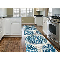 Floral Gray/Grey Turquoise Blue Area Rug