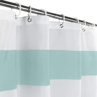 Stripe Shower Curtain Waterproof Fabric with Hooks Machine Washable
