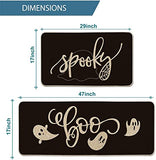 Spooky Spider Web Ghosts Boo Decorative Kitchen Mats Set of 2 - 17x29 and 17x47 Inch