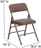 Curved Triple Braced & Double Hinged Fabric Metal Folding Chair