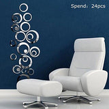 Circle Mirror Art Wall Decal Stickers