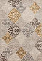 Diana Collection Grey Cream Oriental Soft Area Rug